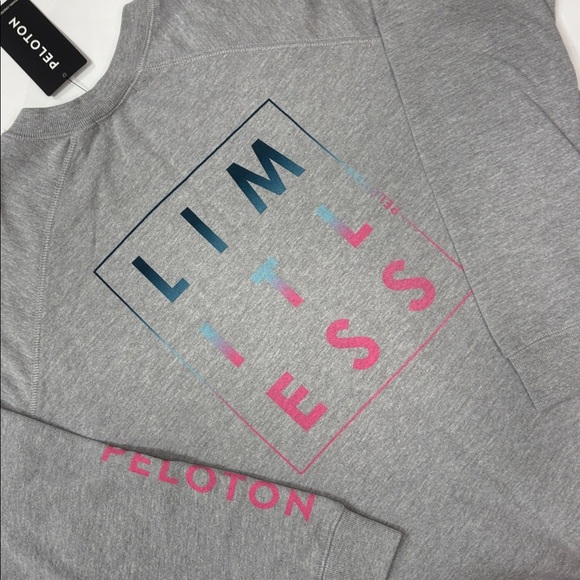 Peloton Heather Gray Sweatshirt with Pink Accents - Picture 4 of 5